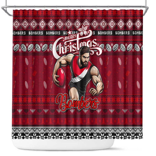 Bombers Football Xmas Shower Curtain Australia AFL Mascot