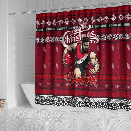 Bombers Football Xmas Shower Curtain Australia AFL Mascot