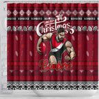 Bombers Football Xmas Shower Curtain Australia AFL Mascot