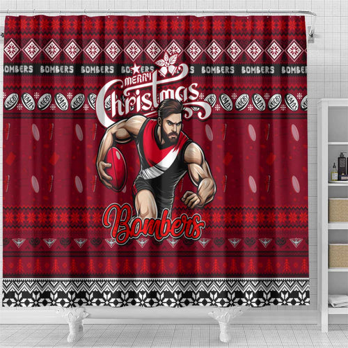 Bombers Football Xmas Shower Curtain Australia AFL Mascot