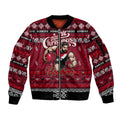 Personalized Bombers Rugby Xmas Sleeve Zip Bomber Jacket Australia AFL Mascot