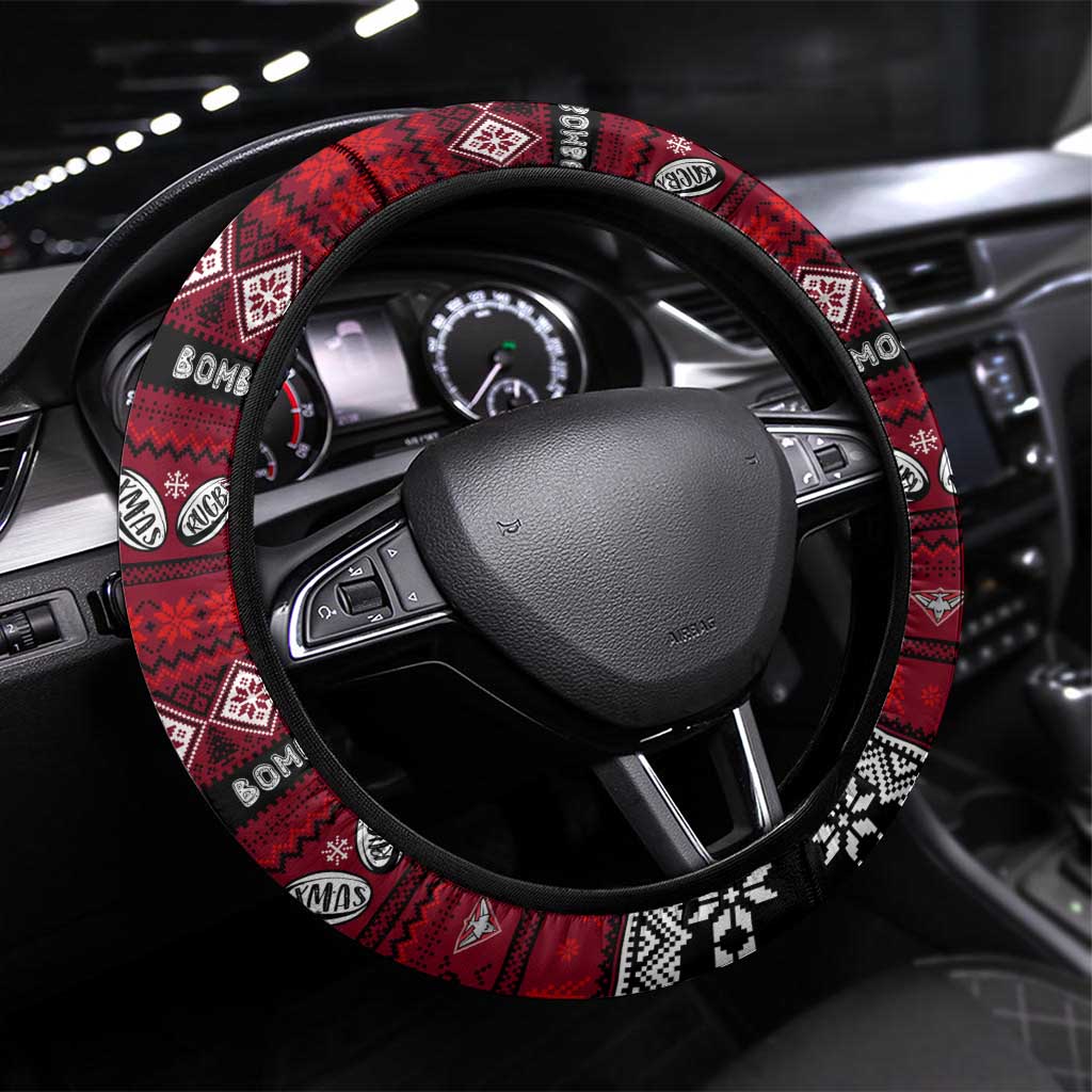 Bombers Football Xmas Steering Wheel Cover Australia AFL Mascot