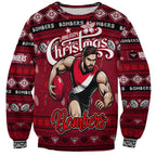 Personalized Bombers Rugby Xmas Sweatshirt Australia AFL Mascot