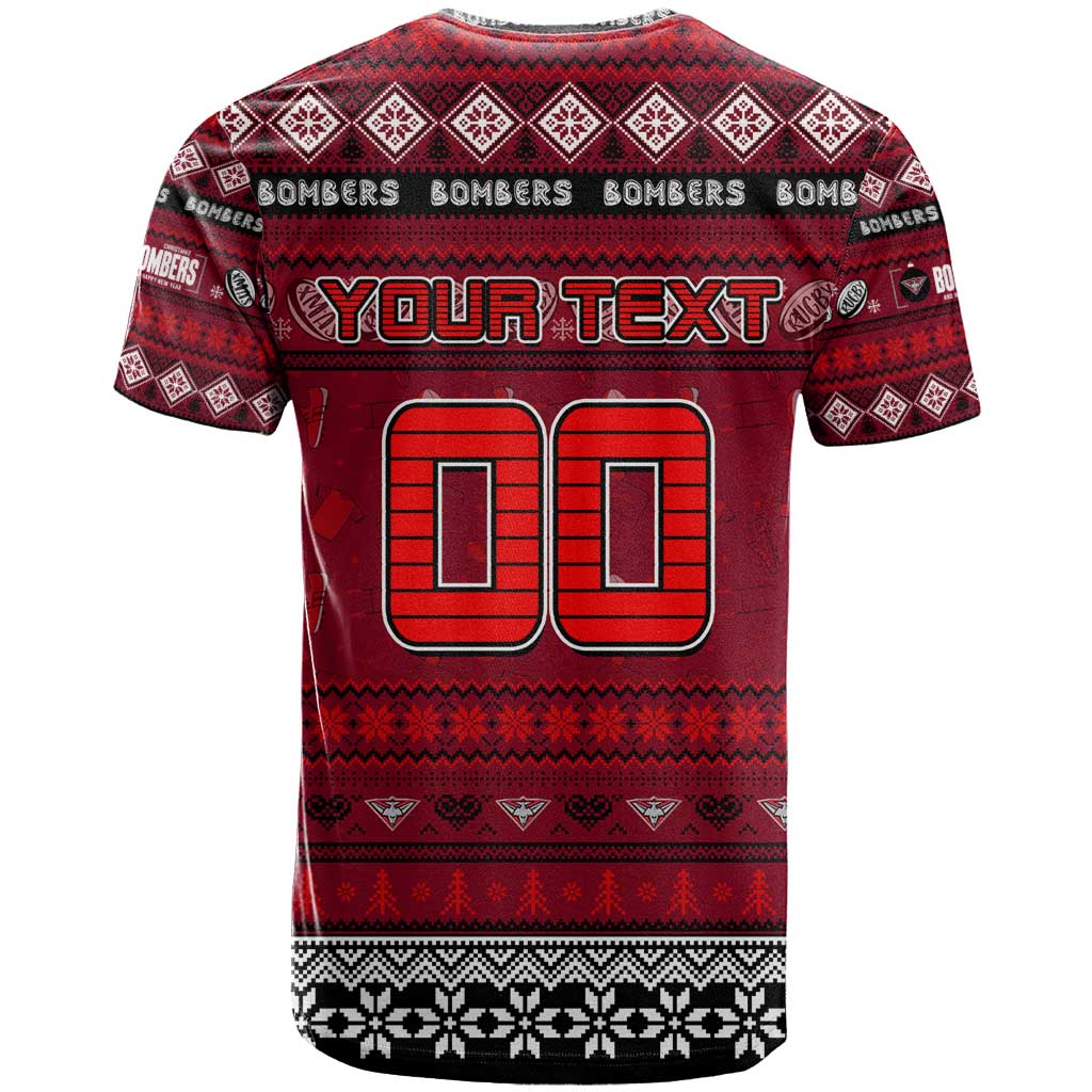 Personalized Bombers Rugby Xmas T Shirt Australia AFL Mascot
