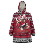 Personalized Bombers Rugby Xmas Wearable Blanket Hoodie Australia AFL Mascot