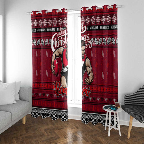 Bombers Football Xmas Window Curtain Australia AFL Mascot
