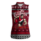 Personalized Bombers Rugby Xmas Women Sleeveless Polo Shirt Australia AFL Mascot