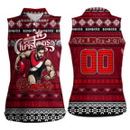 Personalized Bombers Rugby Xmas Women Sleeveless Polo Shirt Australia AFL Mascot