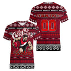 Personalized Bombers Rugby Xmas Women V-Neck T-Shirt Australia AFL Mascot