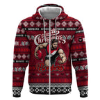 Personalized Bombers Rugby Xmas Zip Hoodie Australia AFL Mascot