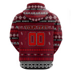 Personalized Bombers Rugby Xmas Zip Hoodie Australia AFL Mascot
