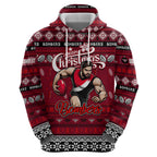 Personalized Bombers Rugby Xmas Zip Hoodie Australia AFL Mascot