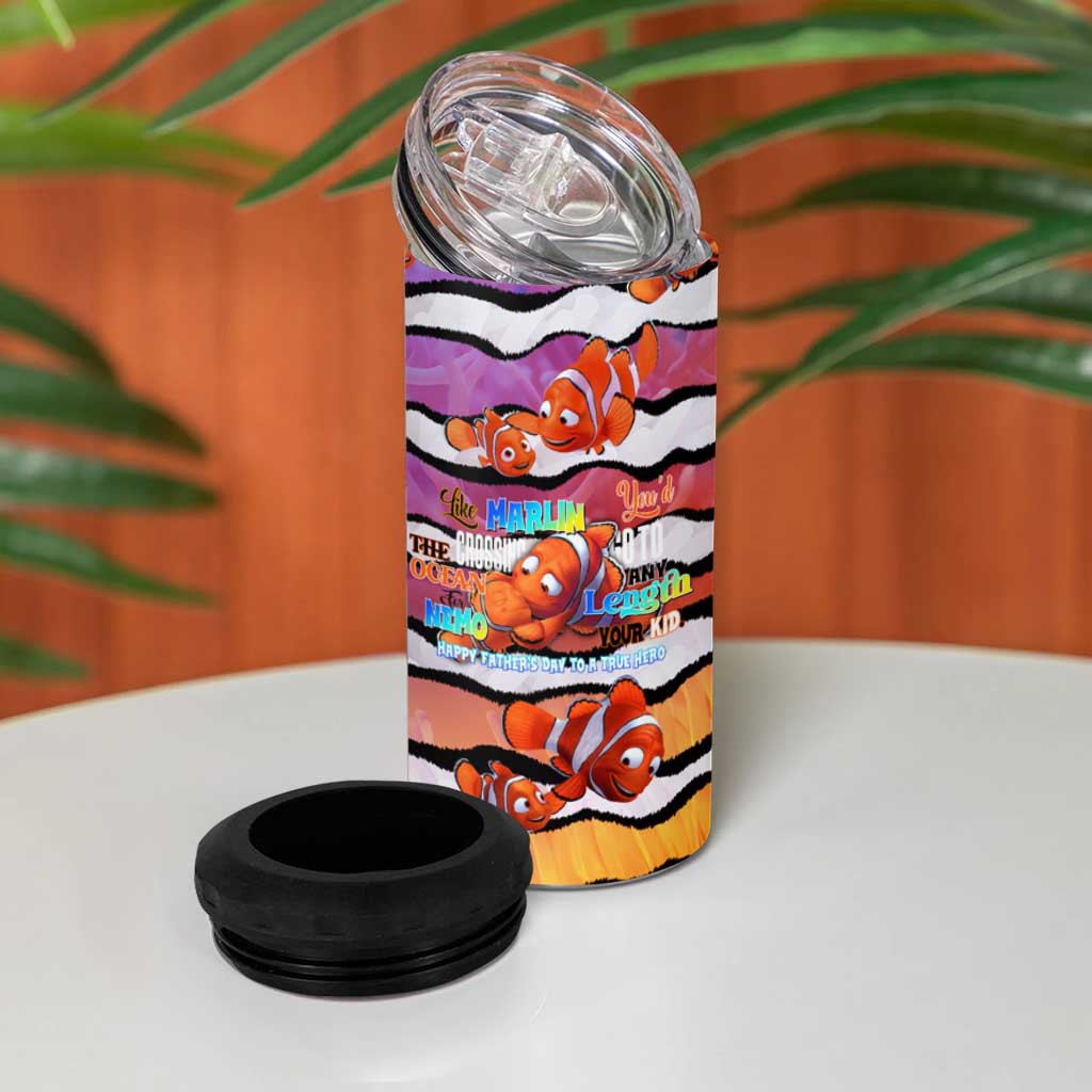 The Ocean Best Dad 4 in 1 Can Cooler Tumbler Like Marlin Happy Fathers Day To a True Hero - Aussie Hoodie
