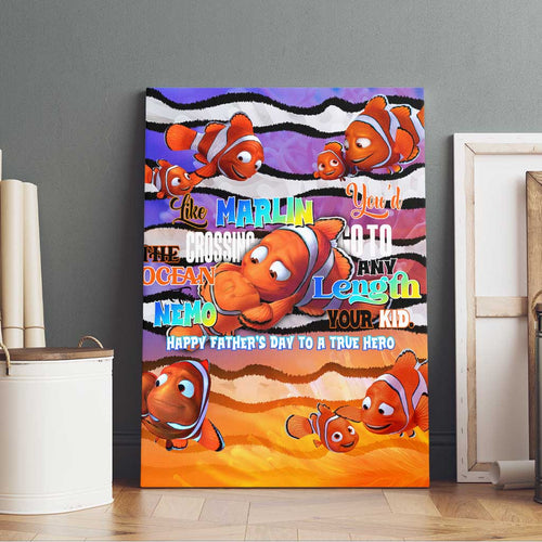 The Ocean Best Dad Canvas Wall Art Like Marlin Happy Fathers Day To a True Hero - Aussie Hoodie