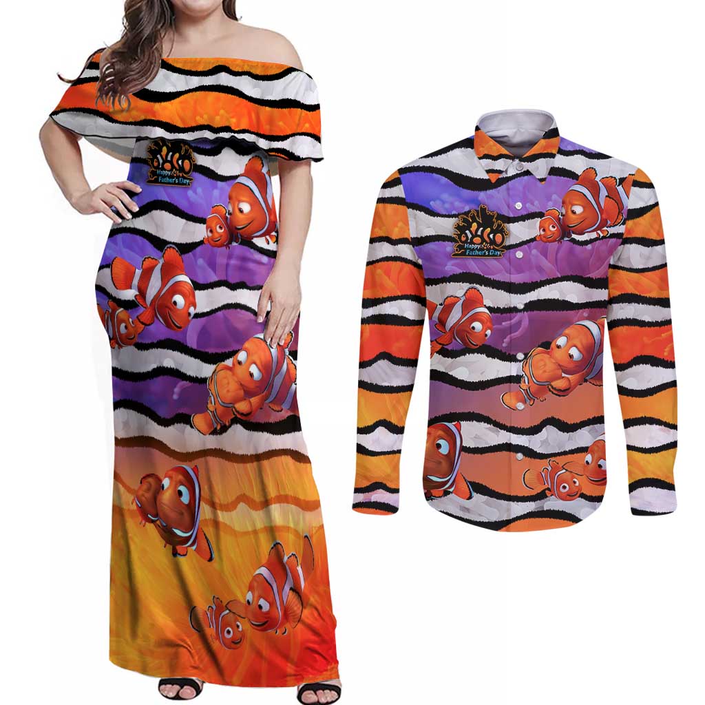 The Ocean Best Dad Couples Matching Off Shoulder Maxi Dress and Long Sleeve Button Shirt Like Marlin Happy Fathers Day To a True Hero - Aussie Hoodie