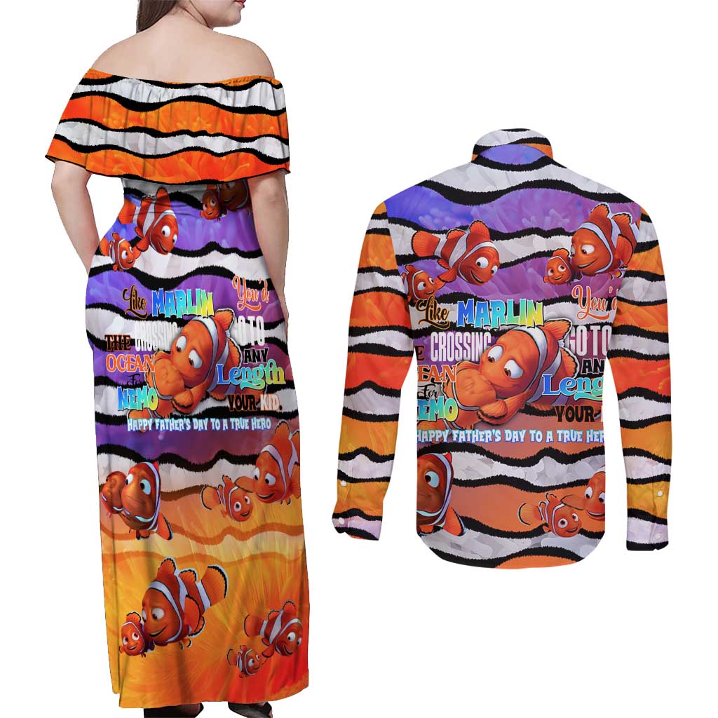 The Ocean Best Dad Couples Matching Off Shoulder Maxi Dress and Long Sleeve Button Shirt Like Marlin Happy Fathers Day To a True Hero - Aussie Hoodie