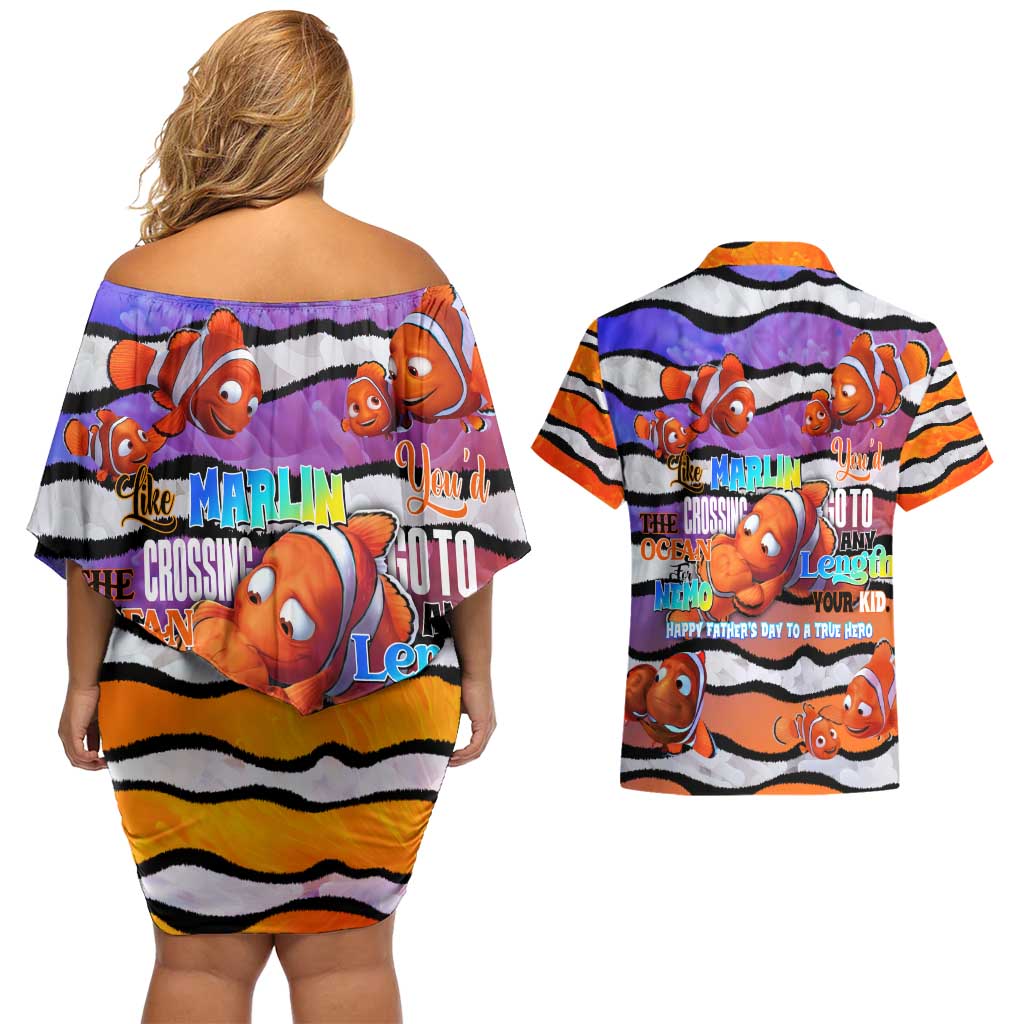 The Ocean Best Dad Couples Matching Off Shoulder Short Dress and Hawaiian Shirt Like Marlin Happy Fathers Day To a True Hero - Aussie Hoodie