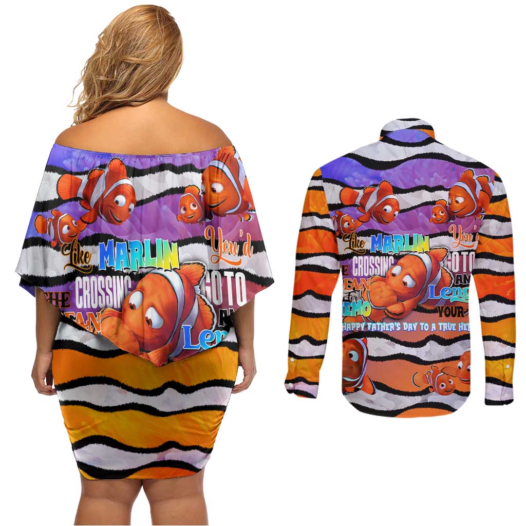 The Ocean Best Dad Couples Matching Off Shoulder Short Dress and Long Sleeve Button Shirt Like Marlin Happy Fathers Day To a True Hero - Aussie Hoodie