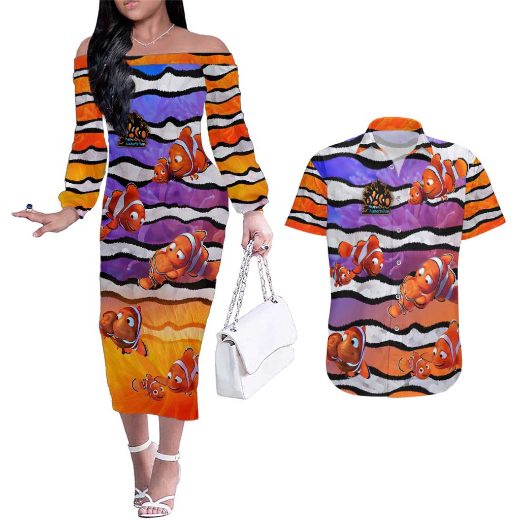 The Ocean Best Dad Couples Matching Off The Shoulder Long Sleeve Dress and Hawaiian Shirt Like Marlin Happy Fathers Day To a True Hero - Aussie Hoodie