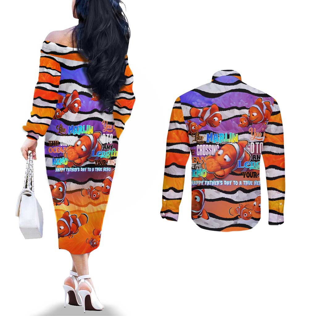 The Ocean Best Dad Couples Matching Off The Shoulder Long Sleeve Dress and Long Sleeve Button Shirt Like Marlin Happy Fathers Day To a True Hero - Aussie Hoodie