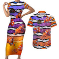 The Ocean Best Dad Couples Matching Short Sleeve Bodycon Dress and Hawaiian Shirt Like Marlin Happy Fathers Day To a True Hero - Aussie Hoodie