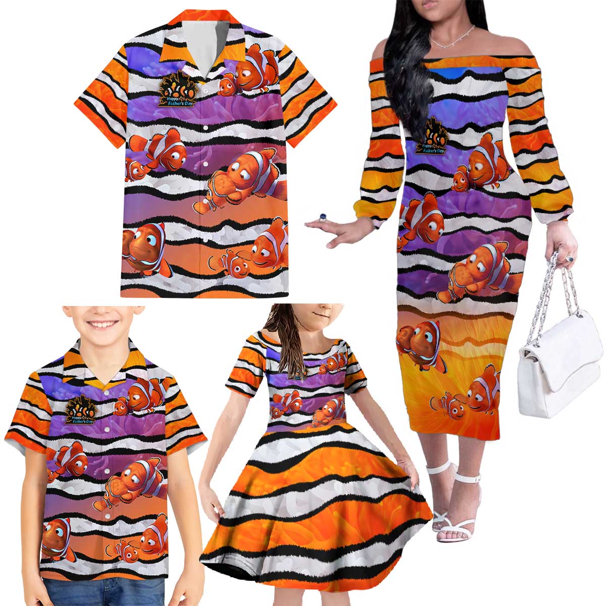 The Ocean Best Dad Family Matching Off The Shoulder Long Sleeve Dress and Hawaiian Shirt Like Marlin Happy Fathers Day To a True Hero - Aussie Hoodie