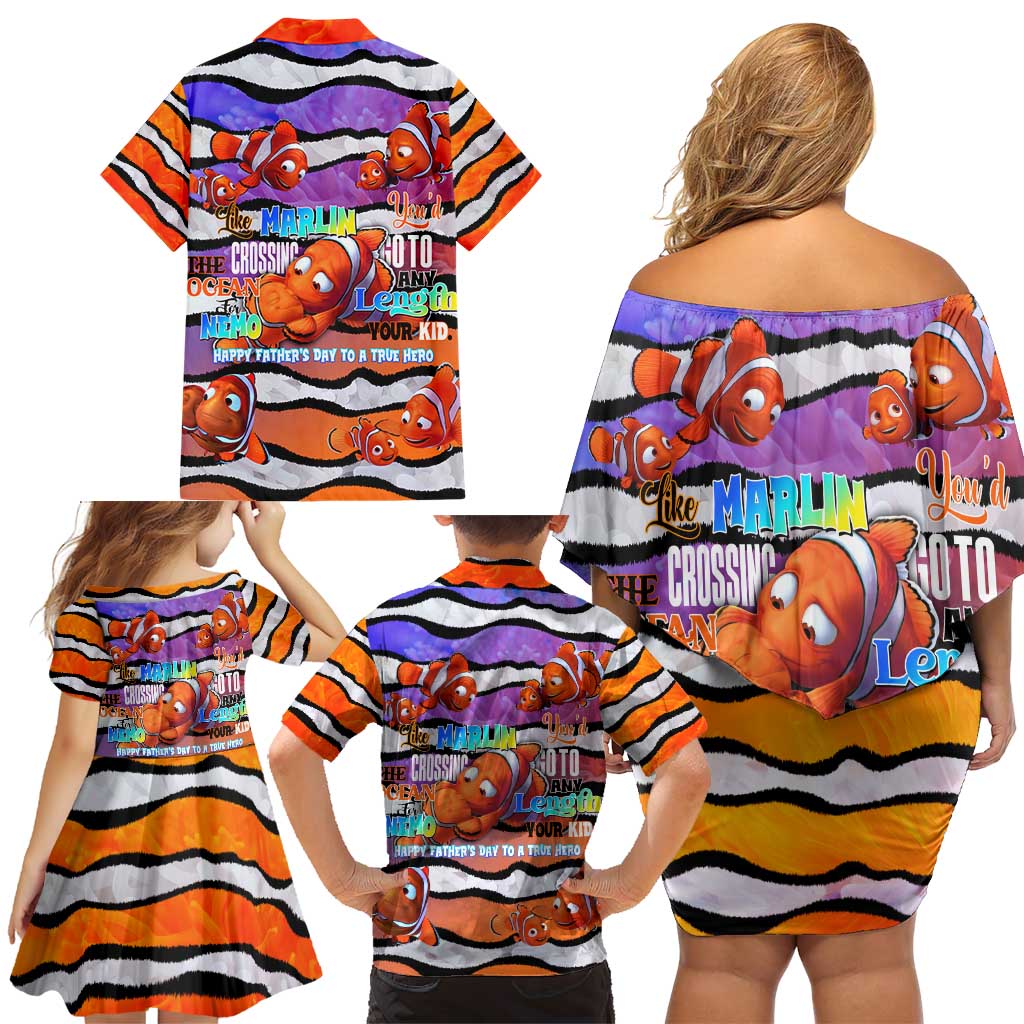 The Ocean Best Dad Family Matching Off Shoulder Short Dress and Hawaiian Shirt Like Marlin Happy Fathers Day To a True Hero - Aussie Hoodie