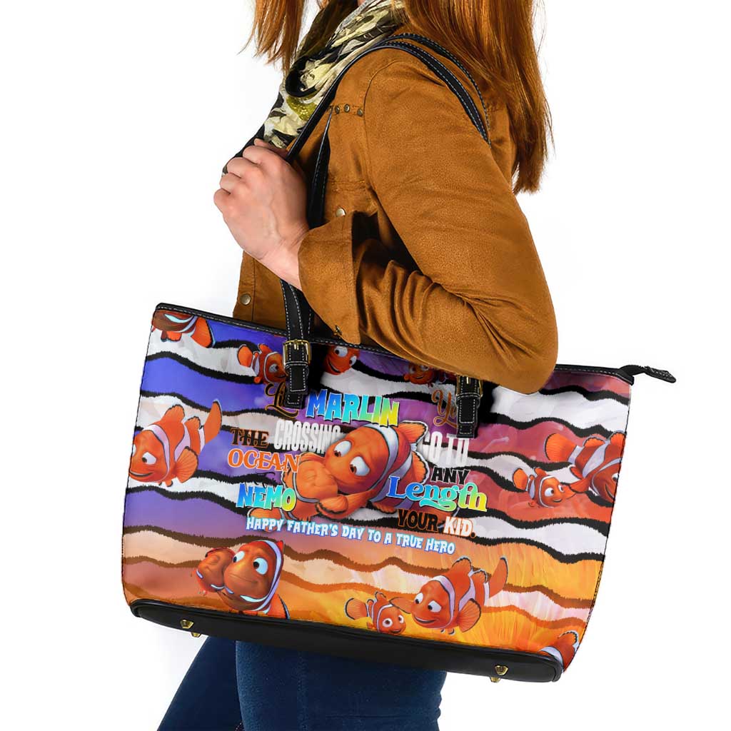 The Ocean Best Dad Leather Tote Bag Like Marlin Happy Fathers Day To a True Hero - Aussie Hoodie