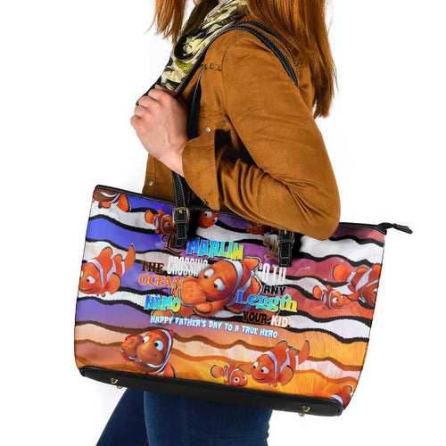 The Ocean Best Dad Leather Tote Bag Like Marlin Happy Fathers Day To a True Hero - Aussie Hoodie