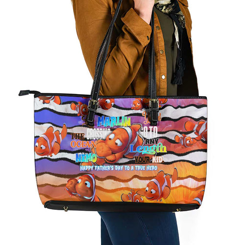 The Ocean Best Dad Leather Tote Bag Like Marlin Happy Fathers Day To a True Hero - Aussie Hoodie