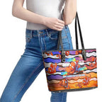 The Ocean Best Dad Leather Tote Bag Like Marlin Happy Fathers Day To a True Hero - Aussie Hoodie