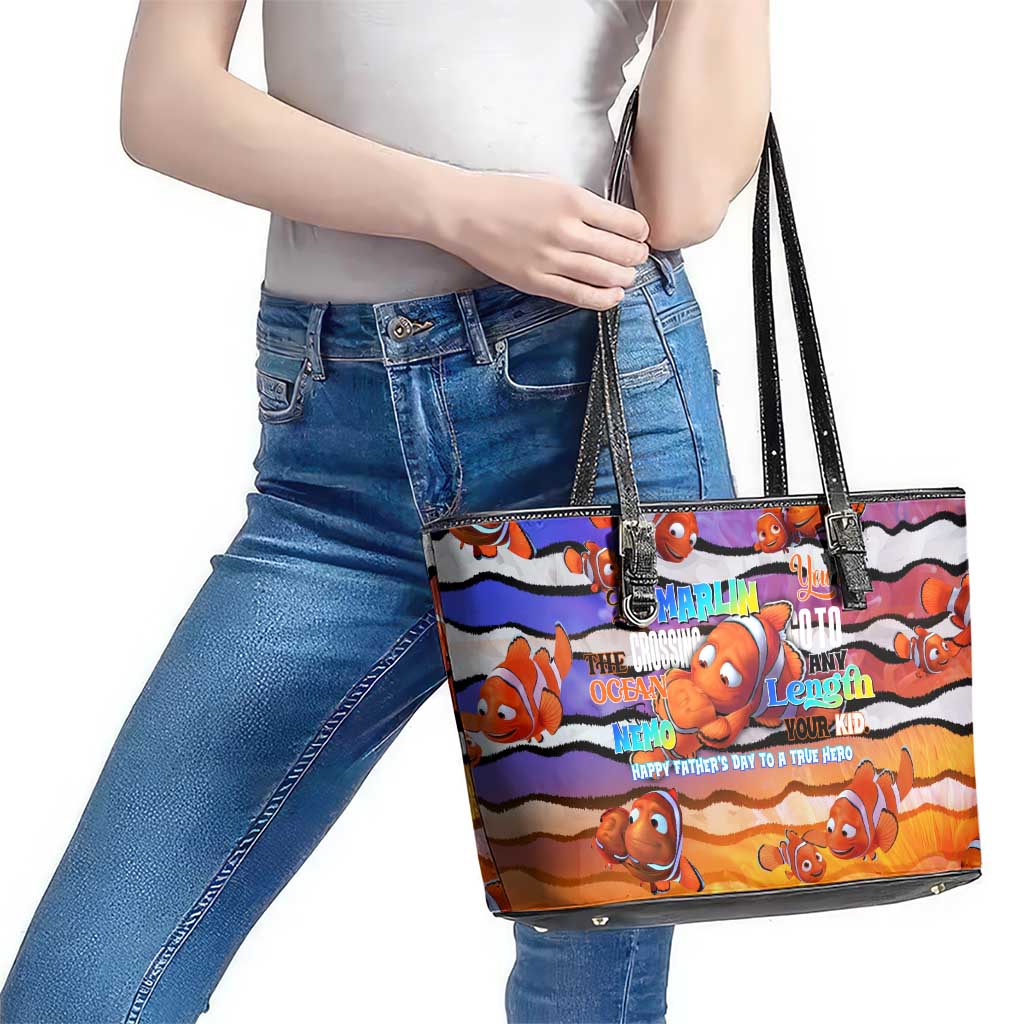 The Ocean Best Dad Leather Tote Bag Like Marlin Happy Fathers Day To a True Hero - Aussie Hoodie