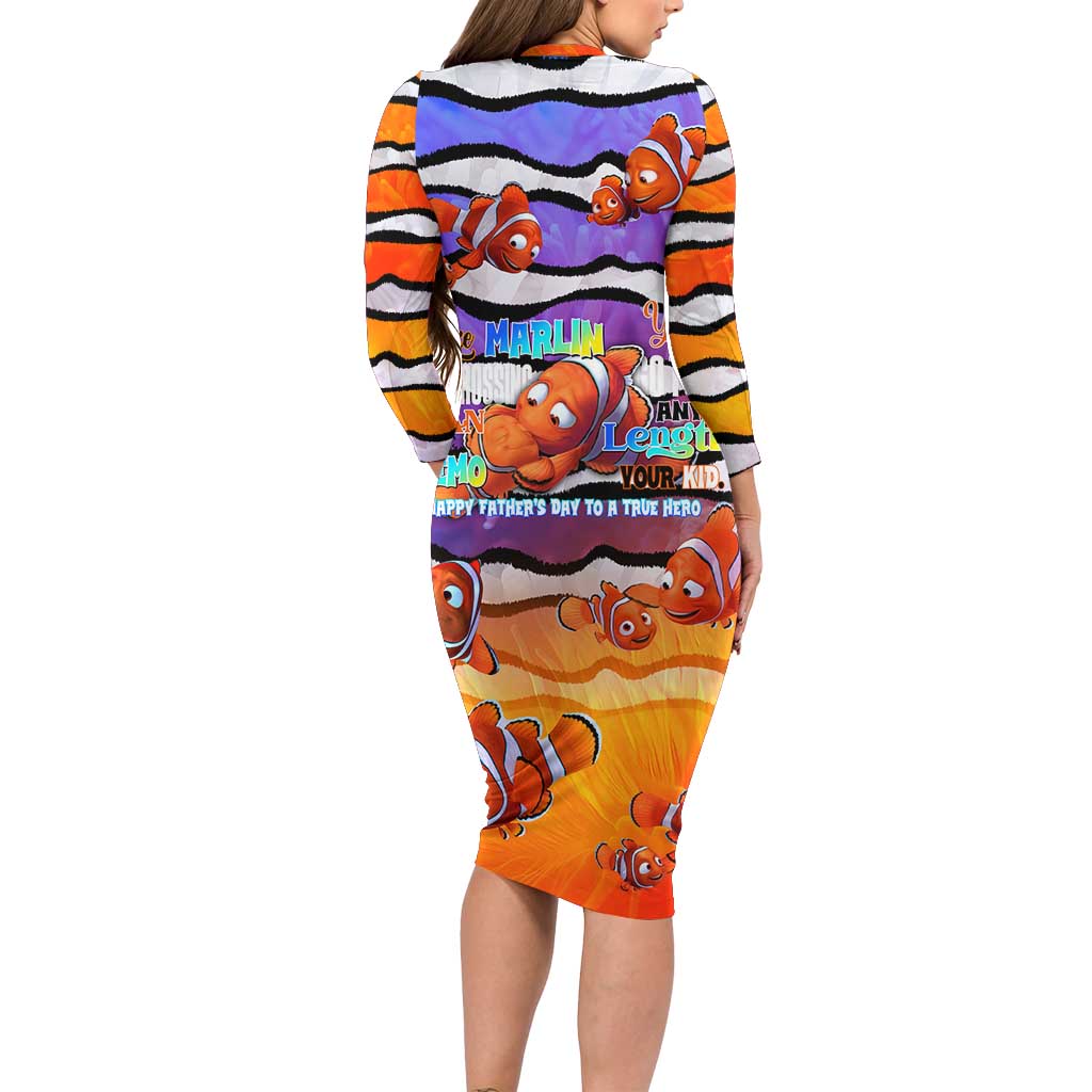 The Ocean Best Dad Long Sleeve Bodycon Dress Like Marlin Happy Fathers Day To a True Hero - Aussie Hoodie