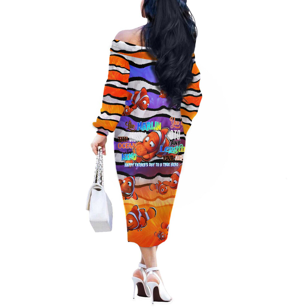The Ocean Best Dad Off The Shoulder Long Sleeve Dress Like Marlin Happy Fathers Day To a True Hero - Aussie Hoodie