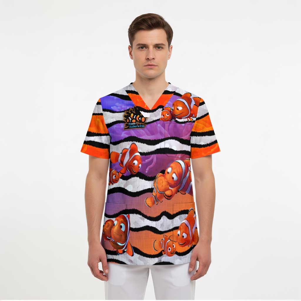 The Ocean Best Dad Scrub Top Like Marlin Happy Fathers Day To a True Hero - Aussie Hoodie