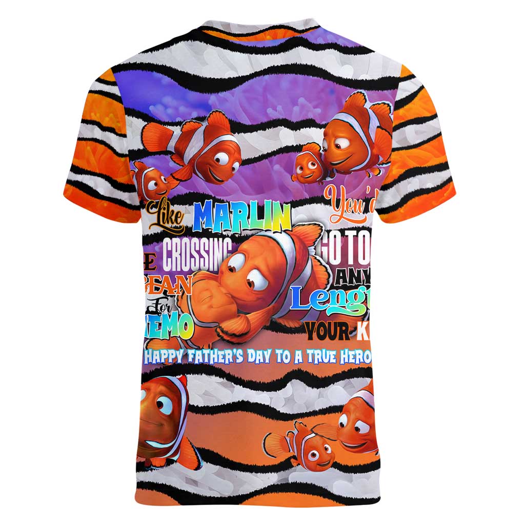 The Ocean Best Dad Women V-Neck T-Shirt Like Marlin Happy Fathers Day To a True Hero - Aussie Hoodie