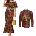 we-are-one-koori-and-australia-couples-matching-mermaid-dress-and-long-sleeve-button-shirts-aboriginal-pattern