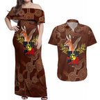 we-are-one-koori-and-australia-couples-matching-off-shoulder-maxi-dress-and-hawaiian-shirt-aboriginal-pattern