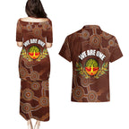 we-are-one-koori-and-australia-couples-matching-puletasi-dress-and-hawaiian-shirt-aboriginal-pattern