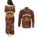 we-are-one-koori-and-australia-couples-matching-puletasi-dress-and-long-sleeve-button-shirts-aboriginal-pattern