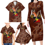 we-are-one-koori-and-australia-family-matching-long-sleeve-bodycon-dress-and-hawaiian-shirt-aboriginal-pattern