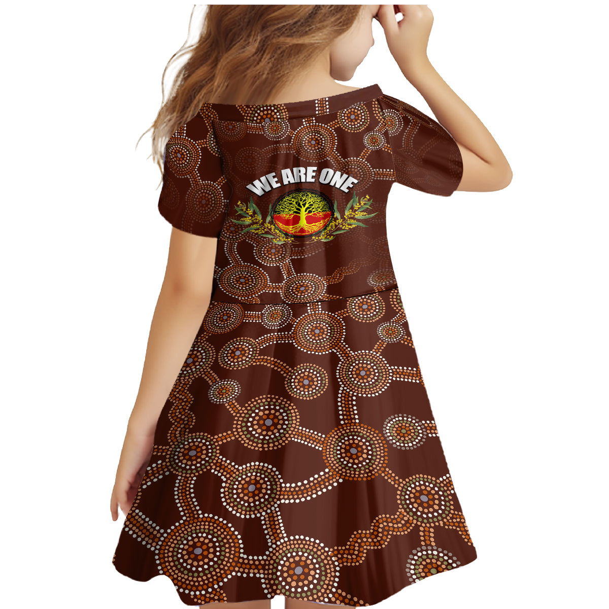 we-are-one-koori-and-australia-family-matching-mermaid-dress-and-hawaiian-shirt-aboriginal-pattern