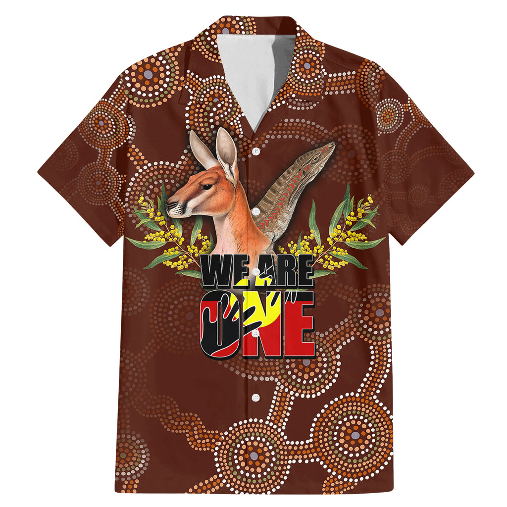 we-are-one-koori-and-australia-family-matching-mermaid-dress-and-hawaiian-shirt-aboriginal-pattern