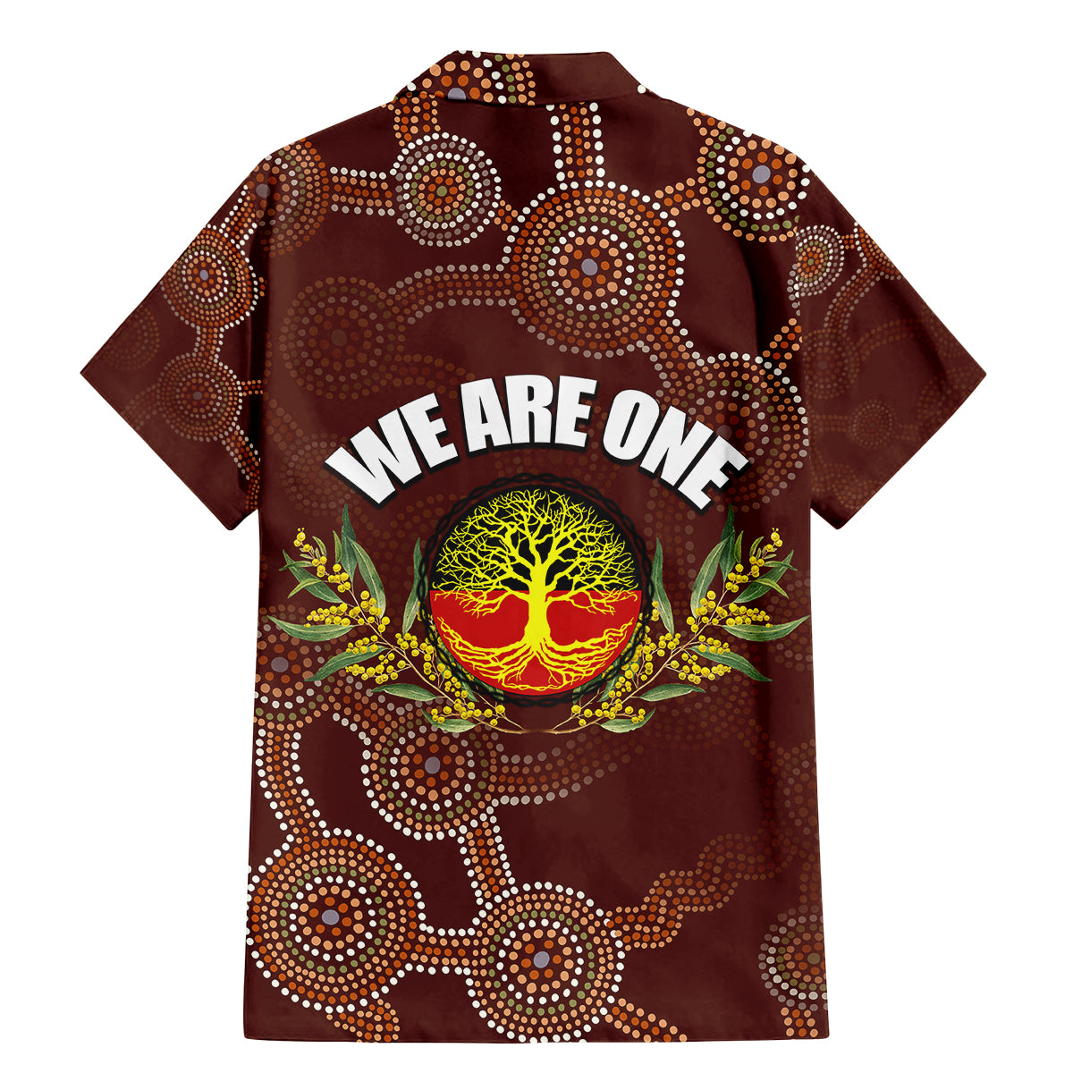 we-are-one-koori-and-australia-family-matching-mermaid-dress-and-hawaiian-shirt-aboriginal-pattern
