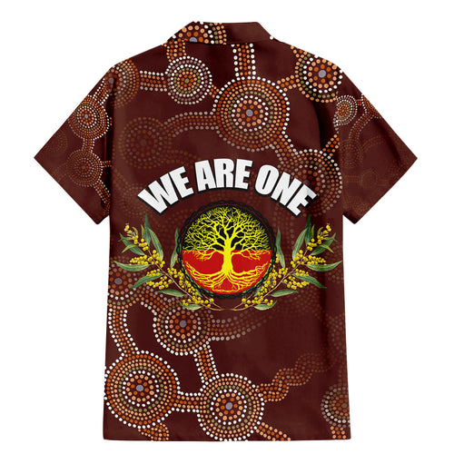 we-are-one-koori-and-australia-family-matching-mermaid-dress-and-hawaiian-shirt-aboriginal-pattern