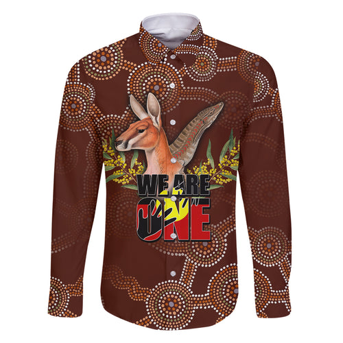 we-are-one-koori-and-australia-family-matching-mermaid-dress-and-hawaiian-shirt-aboriginal-pattern
