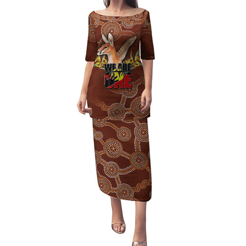 we-are-one-koori-and-australia-family-matching-puletasi-dress-and-hawaiian-shirt-aboriginal-pattern