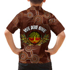 we-are-one-koori-and-australia-family-matching-short-sleeve-bodycon-dress-and-hawaiian-shirt-aboriginal-pattern