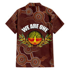 we-are-one-koori-and-australia-family-matching-short-sleeve-bodycon-dress-and-hawaiian-shirt-aboriginal-pattern