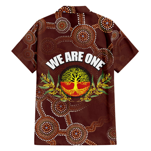 we-are-one-koori-and-australia-family-matching-short-sleeve-bodycon-dress-and-hawaiian-shirt-aboriginal-pattern